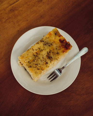 Lasaña de pollo en crema de hongos