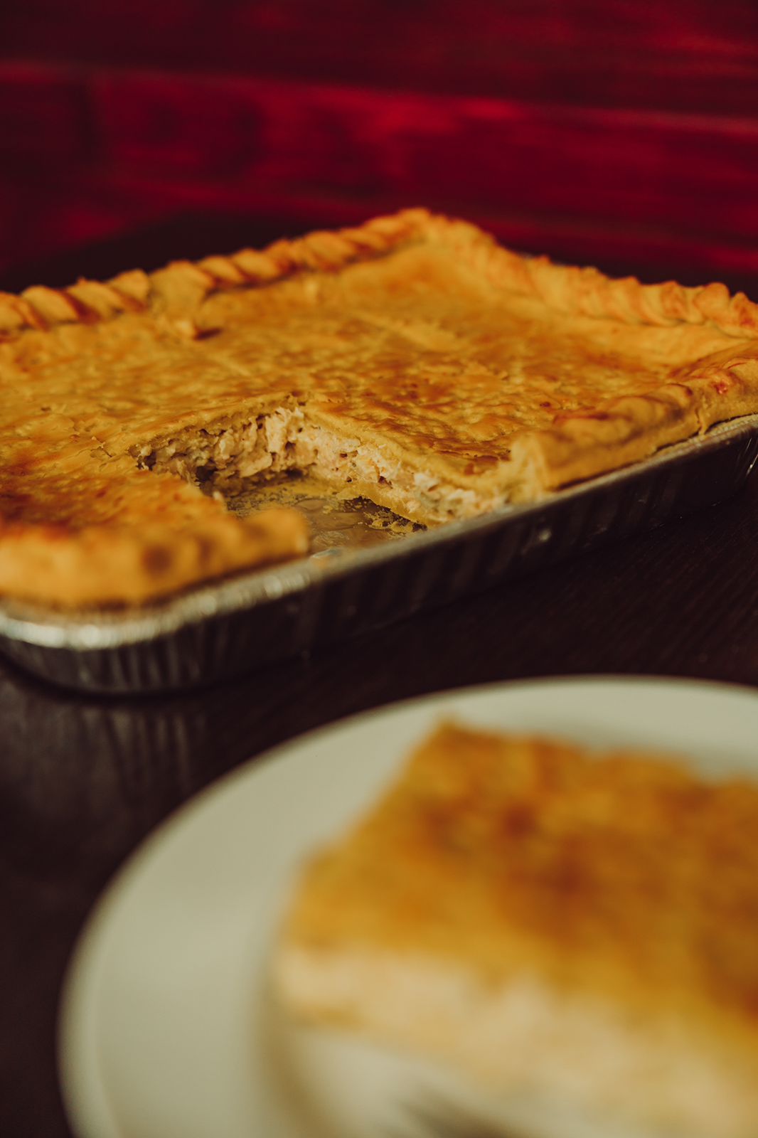 Pastel de pollo en crema de hongos